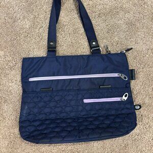 Mosey Rehabilitated Plastic Navy Lavender Purple Tote bag Quilted